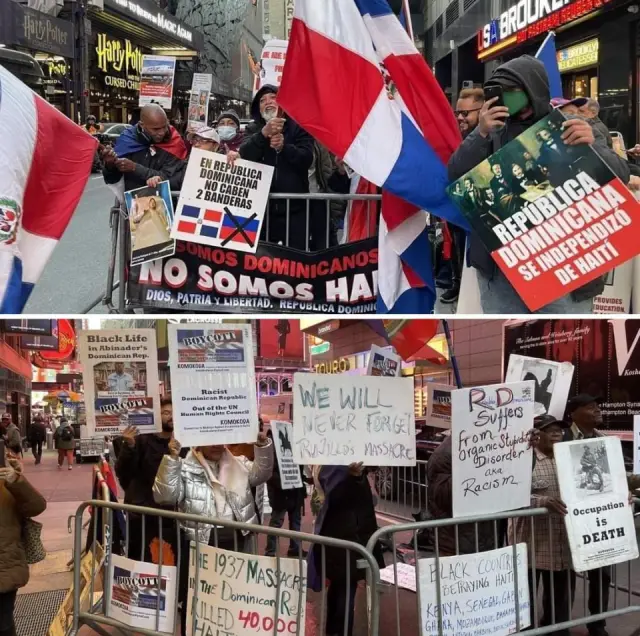 Haitianos protestan frente al Consulado Dominicano y piden boicot contra el país