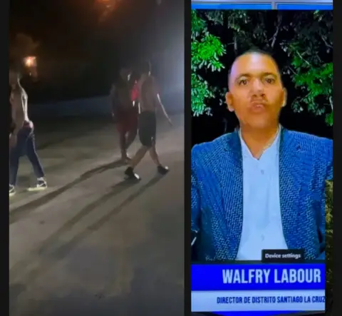 Jóvenes de Santiago de la Cruz juegan baloncesto con luces de motocicletas