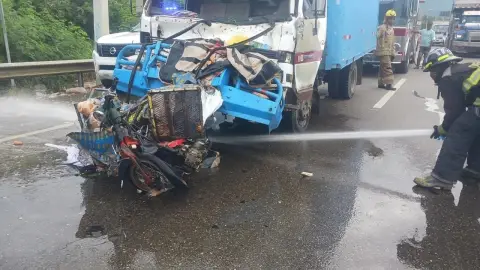 Panadero muere arrollado por camión